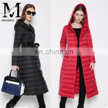 Wholesale Fashion Women's Long Parka Down Feather Thicken Winter Warm Long Down Coat