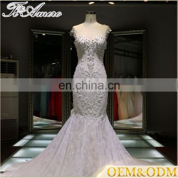 China dress manufacture high quality custom white fish cut gown images