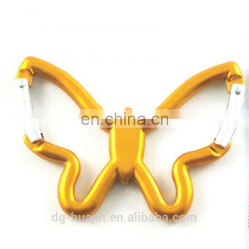 Lightweight aluminum carabiner butterfly shaped carabiner