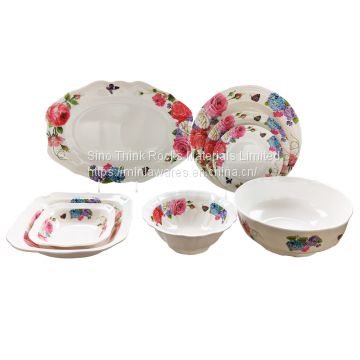 Unbreakable melamine dinner set with color box