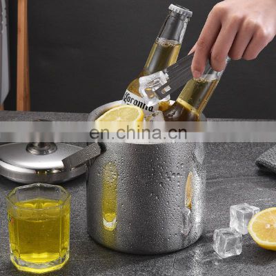 Top Selling Stainless Steel Double Walled Ice Bucket for Wine with Lid