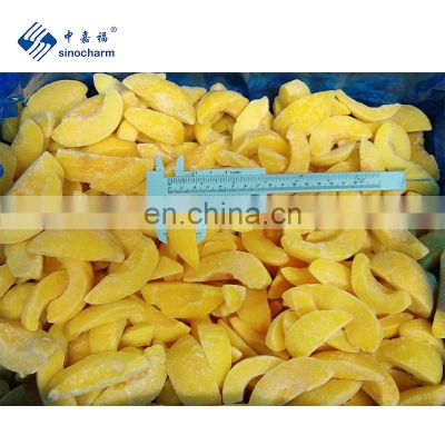 Sinocharm BRC A approved Yellow Peach Slices  IQF Frozen Yellow Peach Slices