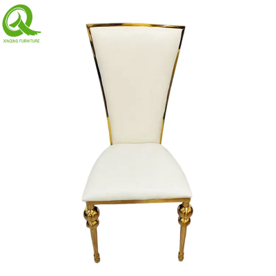 Luxury wedding event gold stainless steel dining chair