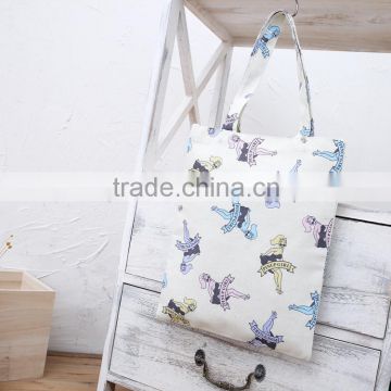 Korean style printed folding shopping bag high quality bulk reusable shopping bags