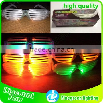 2015 cool light up AA sound active el wire glasses