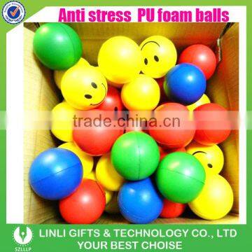 Oem logo 6.3cm smiling pressure release PU stress ball