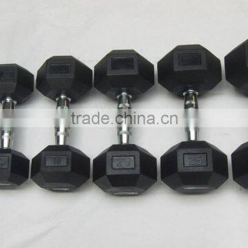 Hot Selling Black Hex Rubber Dumbbell