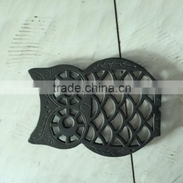 cast iron Owl design black trivet pan stand