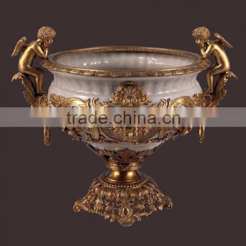 C04 hot sell brass and ceramic vase decoration