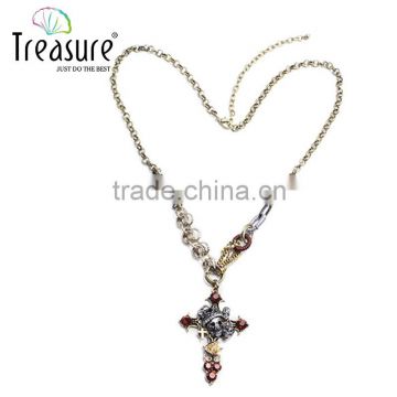 Cross Long necklace Europe exaggerated skull Korean fashion diamond jewelry decorated sweater chain accessories wholesale