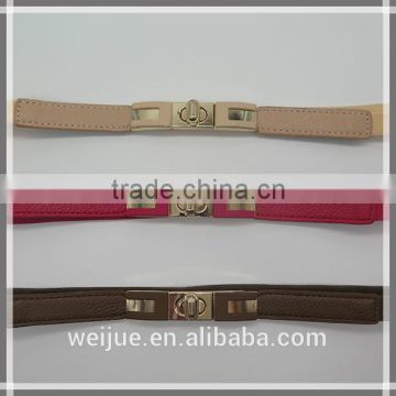 Lady's fashion elastic belts rotatable for dress