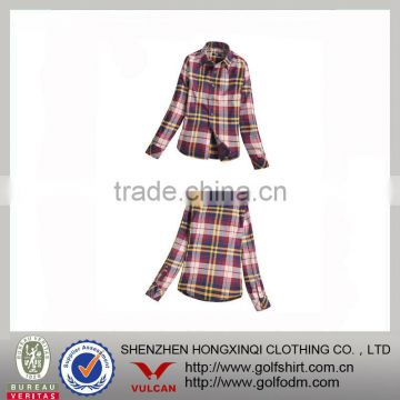 2013 Newest Long Sleeve Ladies Casual Checked Shirts