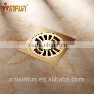2014 Hot sell 4inches Brass Floor Drain toilet /Liner shower Drain Gold finish high quality Sanitary wares
