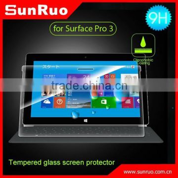 Large screen mobile accessories tempered glass screen protector for surface pro3, for glass screen protector surface pro3