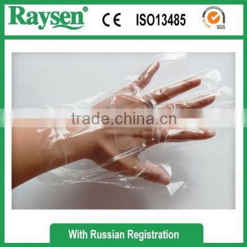 Disposable polyethylene gloves transparent or blue color PE gloves