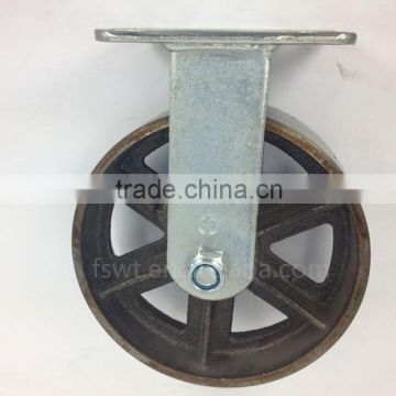125mm High Temperature Cast Iron Wheel Rigid Plate Industrial Casters