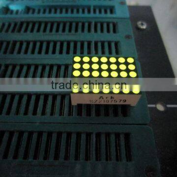 0.7" 5x7 round dot yellow green color dot matrix LED display