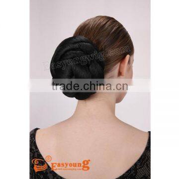 black hair bun hairpieces,synthetic hair padding chignon