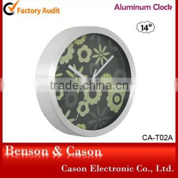 Cason 14'' decorative radio controlled aluminum wall clock
