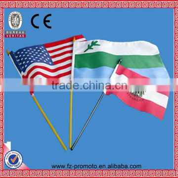 cheap custom printed polyester hand flag waving flag