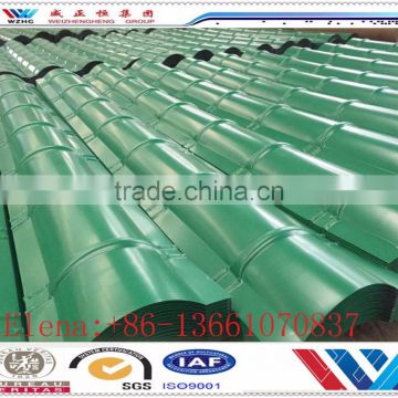 Color corrugated steel sheet metal steel tile with steel ridge