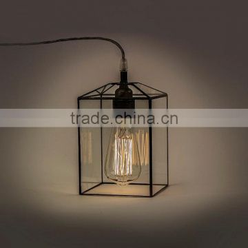 Industrial terrarium Clear Stained glass simple lamp