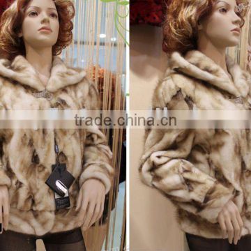 Elegant trendy short mink fur coat garment JL007