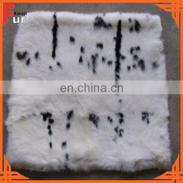Mottled Black / White Rabbit Fur Cushion
