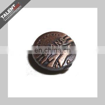 custom denim alloy rivet button with brand name logo