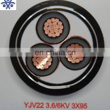 3.6/6kv-26/35kv Three cores XLPE insulated copper tape shielding PVC sheathed steel tape armoured power cable