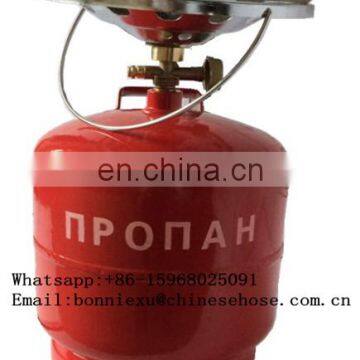 JG Ukraine 3kg Portable Small LPG Cylinder With Camping Burner,Home Use 3kg LPG Gas Cylinder,Cooking Composite LPG Cylinder
