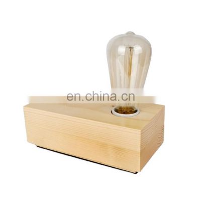 Tonghua Wood Vintage Reading Light Ceramic Bulb Holder E27 Dimmable  LED Edison Bulb Table Lamp