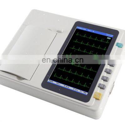 Portable LCD screen electrocardiograph 12 lead 3 channel digital ECG machine for hospital