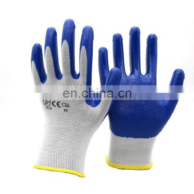 13G Black nitrile coated gloves car assembly glove Nitrile Work Gloves