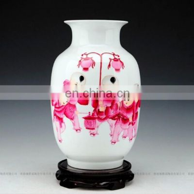 Beautiful Chinese Master Hand Painted Ceramic Porcelain Children Vase s With Certification