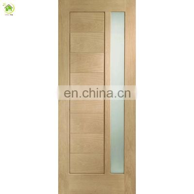 modern luxury interior wood veneer bathroom doors with glass