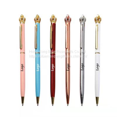 Crown Pens wholesale Annual Gifts Cute Metal Ballpoint Pen With Custom Logo