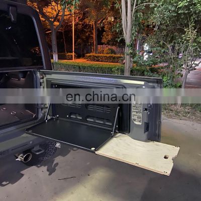 For Jeep JK &JL for for wrangler foldable tailgate table With planks cargo shlf Load 15kg  High quality and low price j1177