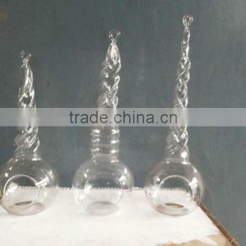 twisted neck style hanging glass terraium
