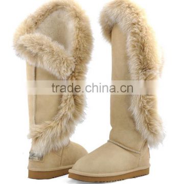 genuine leather snow boots real fur for women