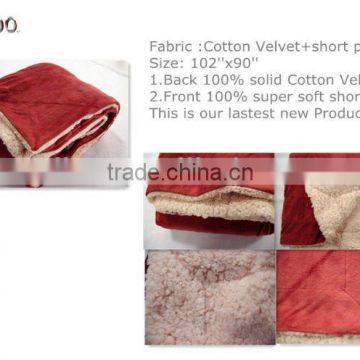 Shu velvet bond with short plush blanket