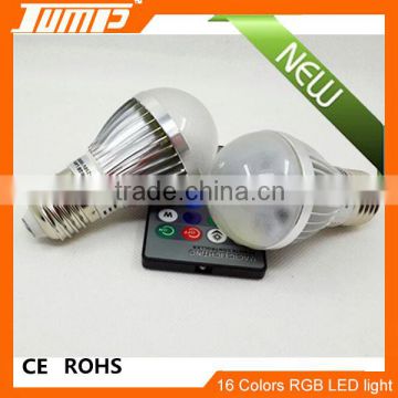 ShenZhen factory cheap price E27 3W IR remote control color changing light