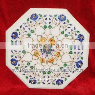 Pietra Dura Marble Inlay Table Top Decorative Table Top