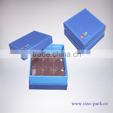 cardboard chocolate box with plastic inner tray