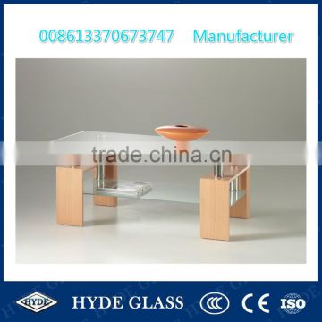 China 19mm toughened clear table glass