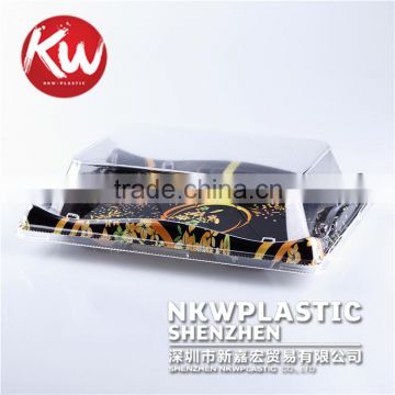 KW-0003 Disposable Plastic Take Out Container Sushi Cookie Fruit Clamshell Containers with Locking