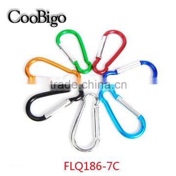 Colorful Aluminum Spring Carabiner Snap Hook Hanger Keychain Hiking Camping #FLQ186-7C(Mix-s)