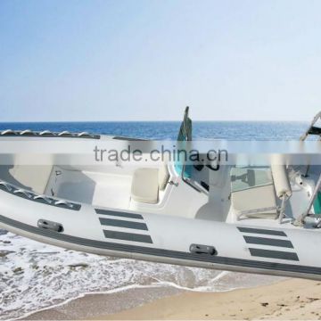 light grey 4.8m Fibreglass Inflatable Boat for water sports with CE certification