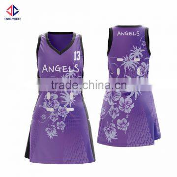 Top design customized sublimation netball jersey