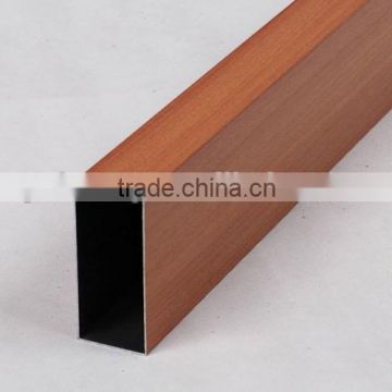 Simple Wood Grain Metal Suspend Slat Ceiling Aluminum Square Tube Screen Ceiling tiles